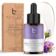 Beauty by Earth Bio Retinol Alternative Bakuchiol Serum Smooths Skin & Reduces Fine Lines USA Made with Natural & Organic Ingredients, Anti Aging Skin Care Formula