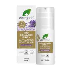 Dr. Organic Pro Collagen Plus + Anti-Ageing Moisturiser | Reduces Wrinkles, Certified Organic, Paraben & SLS-Free, 50 mL / 1.7 fl oz