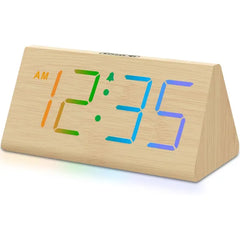 DreamSky Wooden Digital Alarm Clock for Bedrooms with Large Numbers
