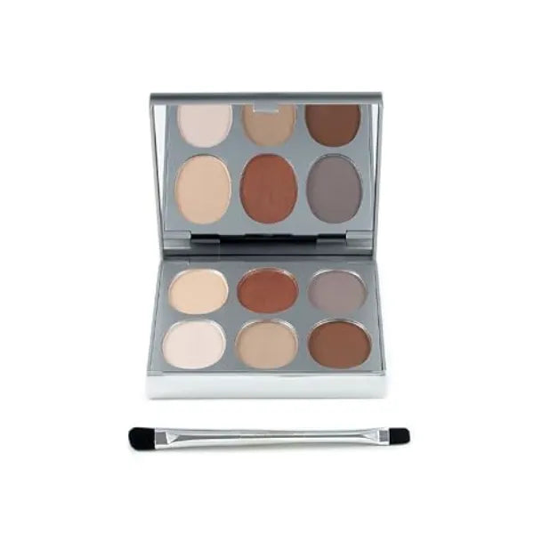 Jerome Alexander New Again Eyeshadow Palette & Brush, 6 Buildable & Blendable Micronized Powder Shades