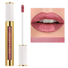 MAKI YIKA Metallic Pink Lipstick Long Lasting Hot Pink Lipsticks for Women, High Shine Glitter Lipstick No Smudge Transferproof Liquid Lip Gloss