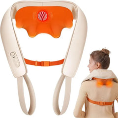 KNQZE Neck and Shoulder Massager with Heat, Cordless Back and Neck Massager, Upgraded Graphene Heating, 4D Shiatsu Deep Kneading Massage for Shoulder, Back,Leg,Pain Relief, Portable Gifts for Dad Mom Friend