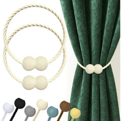 Hion Magnetic Curtain Tiebacks Black 2pcs, Curtain Holdbacks Hooks Holders