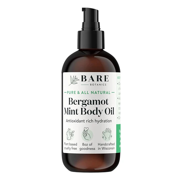 Bare Botanics 100% Pure & Natural Moisturizing Body Oil – Mint, Lavender Tea Tree, Lemon Orange & Unscented – Hydrating Skin & Nail Oil, Vegan, Cruelty-Free, Naturally Scented, 8 oz