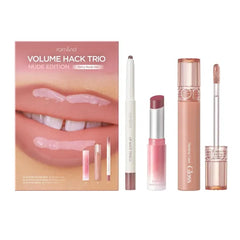 rom&nd Volume Hack Trio Set | Plumping, Hydrating K-Beauty Lip Kit for High-Shine, Plumping Gloss, Hydrating Balm & Smooth Liner