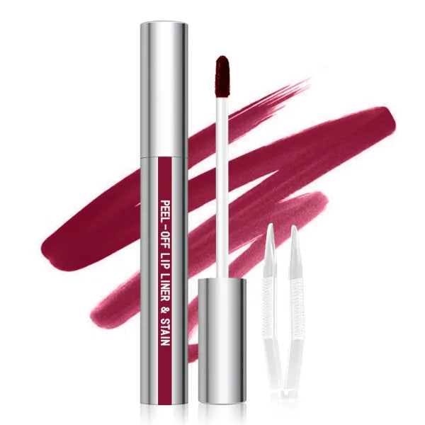 Cilrofelr Peel Off Lip Liner Stain with Tweezer, Long Wear Tattoo Lip Liner, Peel Off Lip Stain with Matte Finish, Long Lasting, Waterproof, Transfer-proof, Highly Pigmented Color