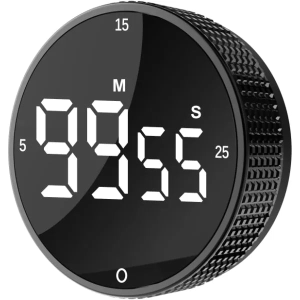 JUNVIL Digital Magnetic Kitchen Timer – LED Visual Pomodoro Countdown & Countup Timer for Cooking, Baking, Fitness & Productivity