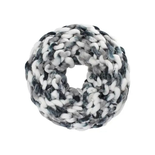 Black Chunky Rope Knit Neck Warmer Infinity Scarf