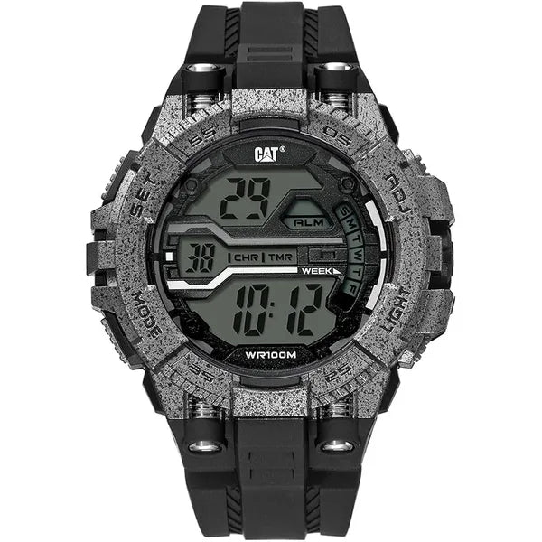 CAT Bolt Digital Men Watch, 47 mm case, ABS case, PU Strap