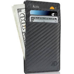 Access Denied RFID Blocking Front Pocket Wallet - Mini Slim Leather Card Holder
