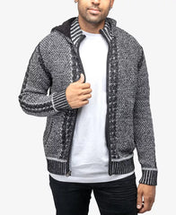 X-Ray Men's Hooded Full-Zip High Neck Sweater