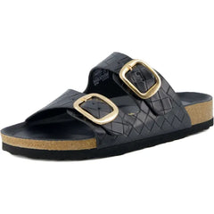 CUSHIONAIRE Lang Slip On Cork Footbed Womens Sandals - Comfortable Slides with Adjustable Buckle Flat Sandals for Women 2025