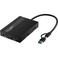 ACASIS USB-C to Dual HDMI DisplayLink Adapter – 4K@60Hz Docking Station with 2 HDMI, 3 USB-A Ports & 100W PD Charging, USB-A/C to Dual Monitor Adapter for Mac M1/M2/M3 & Windows