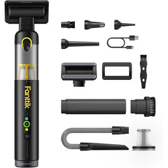 Fanttik Slim V10 APEX Cordless Car Vacuum, 4 in 1 Portable Mini Handheld Vac, 19kPa Suction Power, Upgraded Smart Digital Display, 2 Suction Modes for Small Jobs, Car, Office Desk, Keyboards