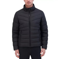 Men's Quilted Lightweight Hooded Zip-Front Puffer Jacket