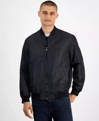 Men's Baken2435 Slim-Fit Satin Bomber Jacket