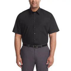 Van Heusen Men's Big & Tall Poplin Short Sleeve Dress Shirt