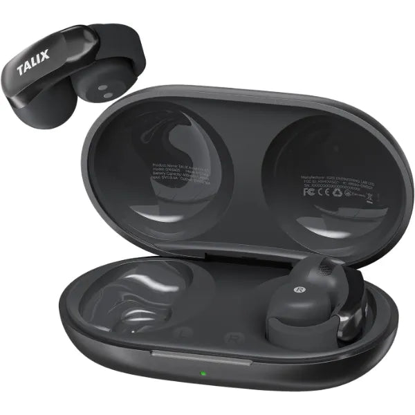 TALIX AuraHalo G1 Open-Ear Earbuds, True Wireless Clip-On Headphones with 4 Mic, 13.4mm Dynamic Drivers, Clear Calls, Bluetooth 5.3 Ear Buds for Commute/Office/Workout