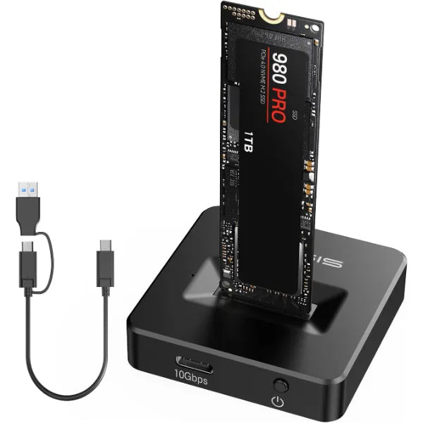 ACASIS NVMe to USB Docking Station, 10Gbps M.2 SSD Reader Adapter with Aluminum Alloy Heat Dissipation, Supports M-Key NVMe & B+M Key SATA SSD