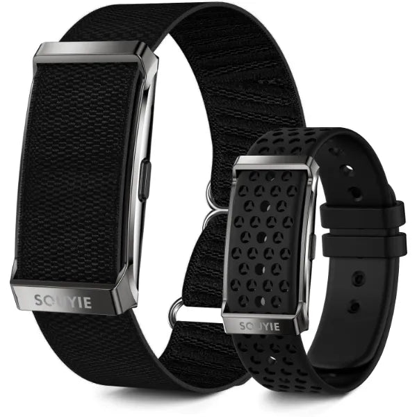 SOUYIE Smart Bracelet for Men Women, Health Activity Fitness Trackers, 24H Sleep Tracker, 24/7 Continuous Heart Rate/Blood Pressure/HRV/Stress Monitor, 170+ Sports Modes Smart Wristband with Free APP 2 Bands