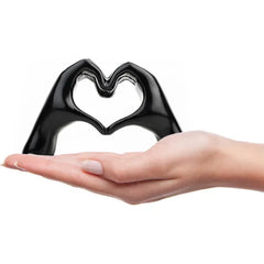 Lynagert Small Heart Hands Sculpture Decor for Living Room Bedroom Bookshelf Coffe Table and Office Display, Love Finger Statue Modern Aesthetic Home Decor, Unique Gift for Wedding Christmas Birthday