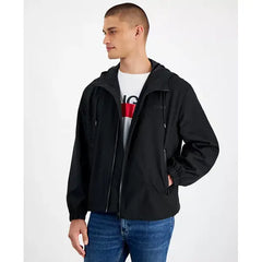 Men's Slim-Fit Lightweight Hooded Water-Repellent Windbreaker Jacket