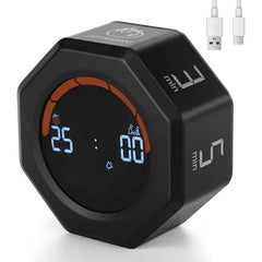 KAFLIN Small Productivity Pomodoro Timer – Magnetic Rechargeable Digital Desk Clock for Study, Work & Games