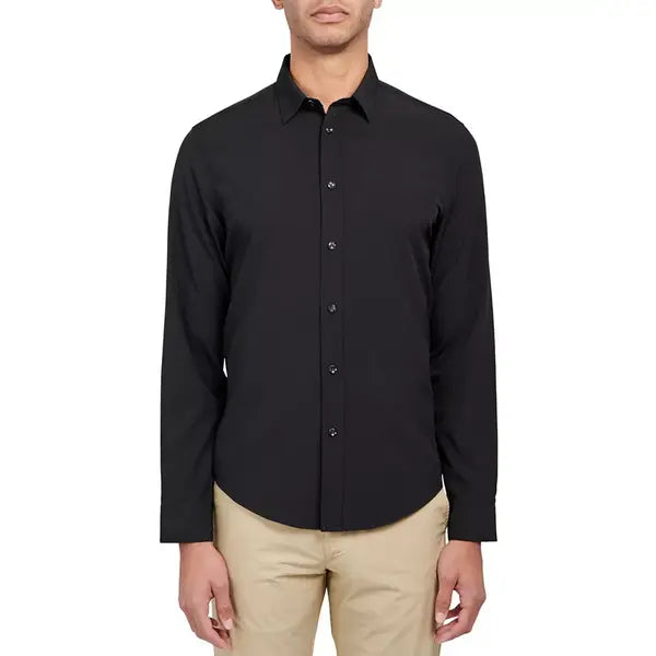 Brooklyn Brigade Men's Stretch Moisture-Wicking Solid Button-Down Shirt