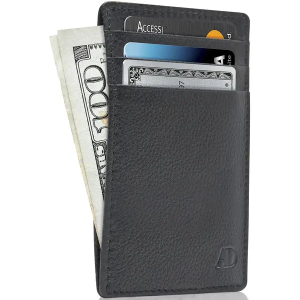 Access Denied RFID Blocking Front Pocket Wallet - Mini Slim Leather Card Holder