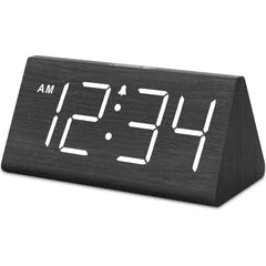 DreamSky Wooden Digital Alarm Clock for Bedrooms with Large Numbers