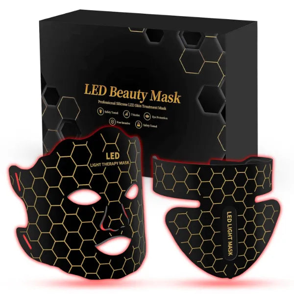 Yahi Red Light Therapy Mask for Face & Neck, 7-in-1 LED Light Therapy Mask with 850nm NIR, Lightweight Portable for Home & Travel, Rechargeable for Anti-Aging, Skin Firming & Revitalizing Glow