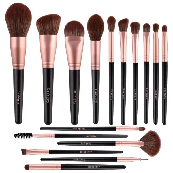 Daubigny 16-Piece Professional Makeup Brush Set | Premium Synthetic Collection for Foundation, Powder, and Eyeshadow