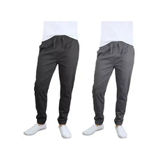 Galaxy By Harvic Men's Basic Stretch Twill Joggers, Pack of 2