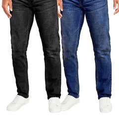 Blu Rock Men's Flex Stretch Slim Straight Jeans, Pack of 2