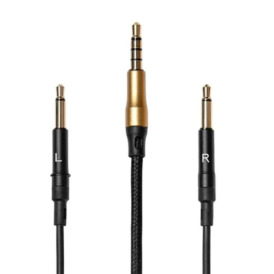 MEZE AUDIO 3m Cable for 99 Classics Walnut Gold 3.5mm Male to Dual TS Mono 3.5mm Male Connector Plug Kevlar Reinforced Fabric Oxygen Free Copper