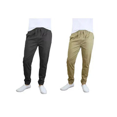 Galaxy By Harvic Men's Basic Stretch Twill Joggers, Pack of 2