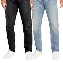 Blu Rock Men's Flex Stretch Slim Straight Jeans, Pack of 2