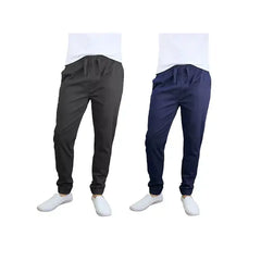 Galaxy By Harvic Men's Basic Stretch Twill Joggers, Pack of 2