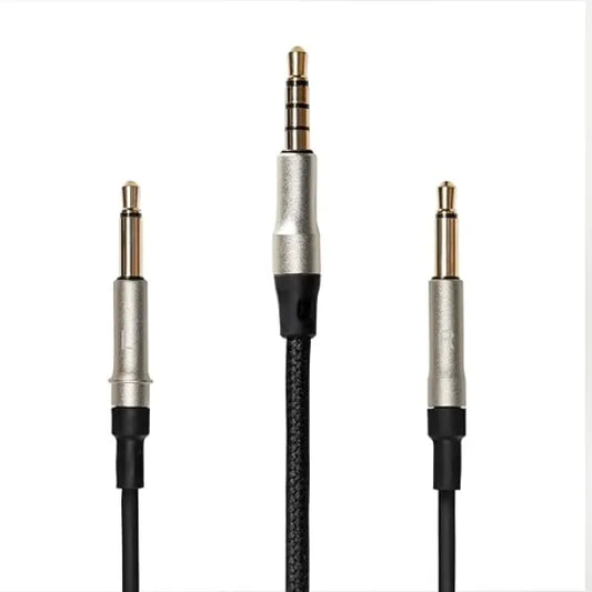 MEZE AUDIO 3m Cable for 99 Classics Walnut Gold 3.5mm Male to Dual TS Mono 3.5mm Male Connector Plug Kevlar Reinforced Fabric Oxygen Free Copper