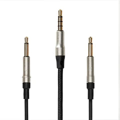 MEZE AUDIO 3m Cable for 99 Classics Walnut Gold 3.5mm Male to Dual TS Mono 3.5mm Male Connector Plug Kevlar Reinforced Fabric Oxygen Free Copper