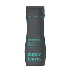ATTITUDE 2-in-1 Body Wash & Shampoo for Men & Women, EWG Verified, Vegan, Natural Ingredients, Dermatologist-Tested - 16 Fl Oz