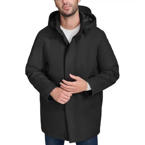 Men's Rain Coat with Removable Hood