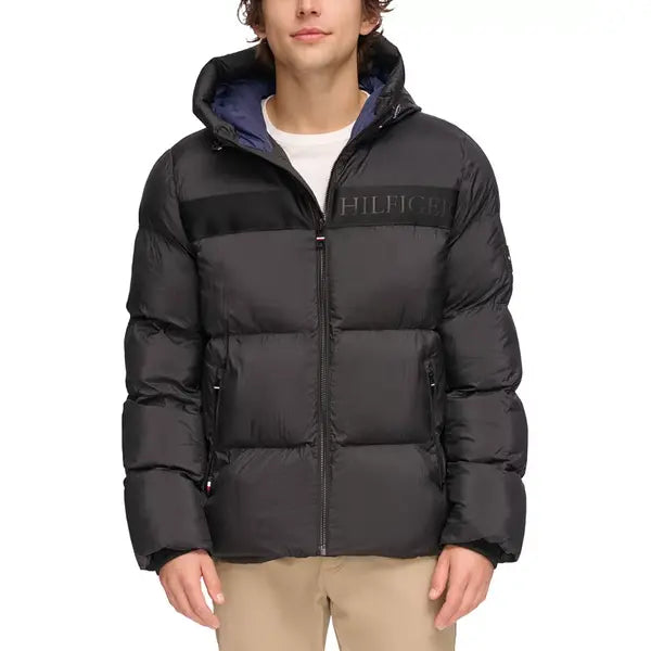 Tommy Hilfger Men's New Ghost Logo Print Puffer Jacket
