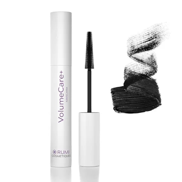 Rumi Cosmetiques VolumeCare+ Mascara For Older Women - Extreme Length and Volume 2-in-1 Formula - No Clumps, Long-Wearing, Hypoallergenic Mascara For Sensitive Eyes