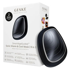GESKE SmartAppGuided Sonic Warm & Cool Mask 9 in 1Beauty LED Face Mask Facial Glow Full Spectrum LED Light Best Face Massager Vibrating Mask Warm and Cold Skincare