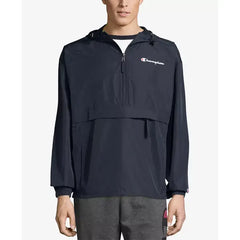 Men's Packable Half-Zip Hooded Water-Resistant Jacket