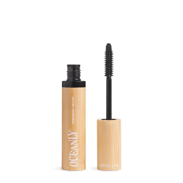 ATTITUDE Oceanly Serum Infused Mascara, EWG Verified, Eye Lash Serum, Length + Volume, Vegan Beauty and Makeup - 0.24 Oz