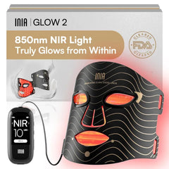 INIA Red Light Therapy Mask for Face – 4 Light Modes with 850nm NIR, Red & Blue LED Light Therapy, 2600mAh Rechargeable LED Face Mask for Radiant Glow at Home