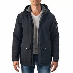 Mens Sherpa Lined Parka Hooded Winter Coat Cargo Utility Jacket