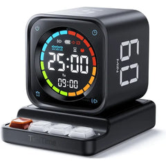 TICKTIME Pomodoro Timer Cube – Desk Productivity Timer with Custom Countdown, Stopwatch & Clock for Study, Work & ADHD Support